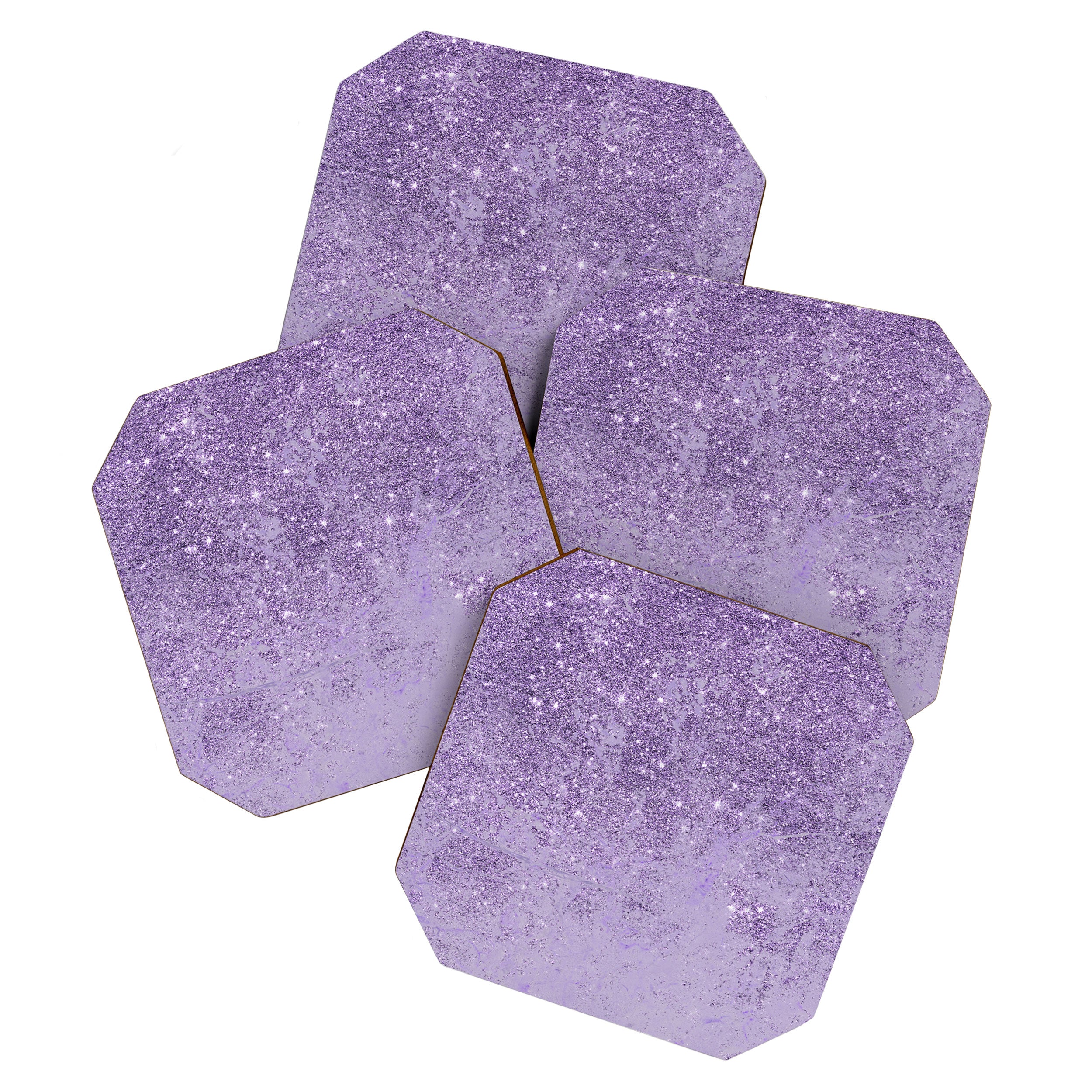 Modern elegant lavender lilac glitter marble Coaster Gallery Image 1