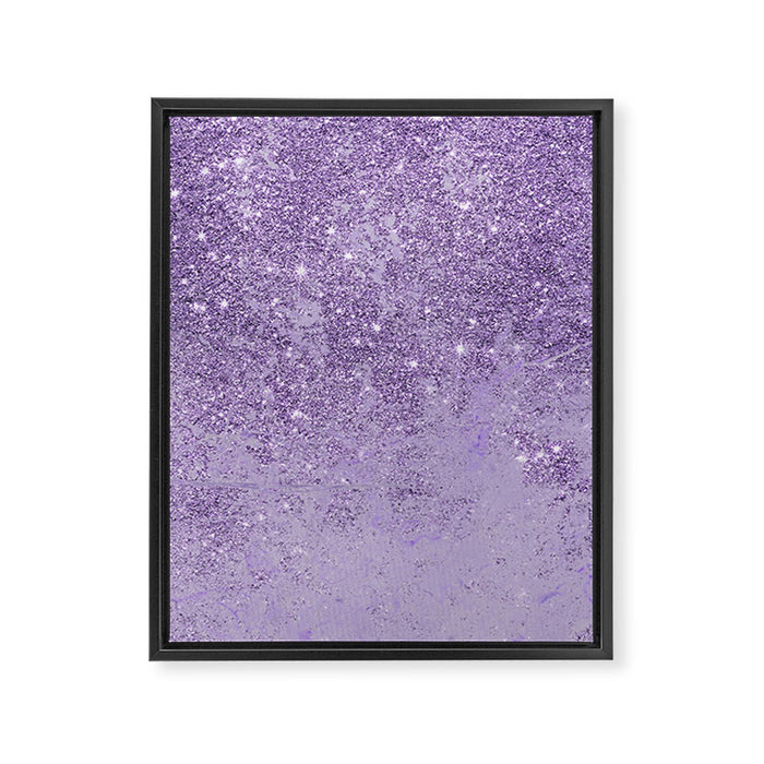 Modern elegant lavender lilac glitter marble Framed Canvas Print Gallery Image 1