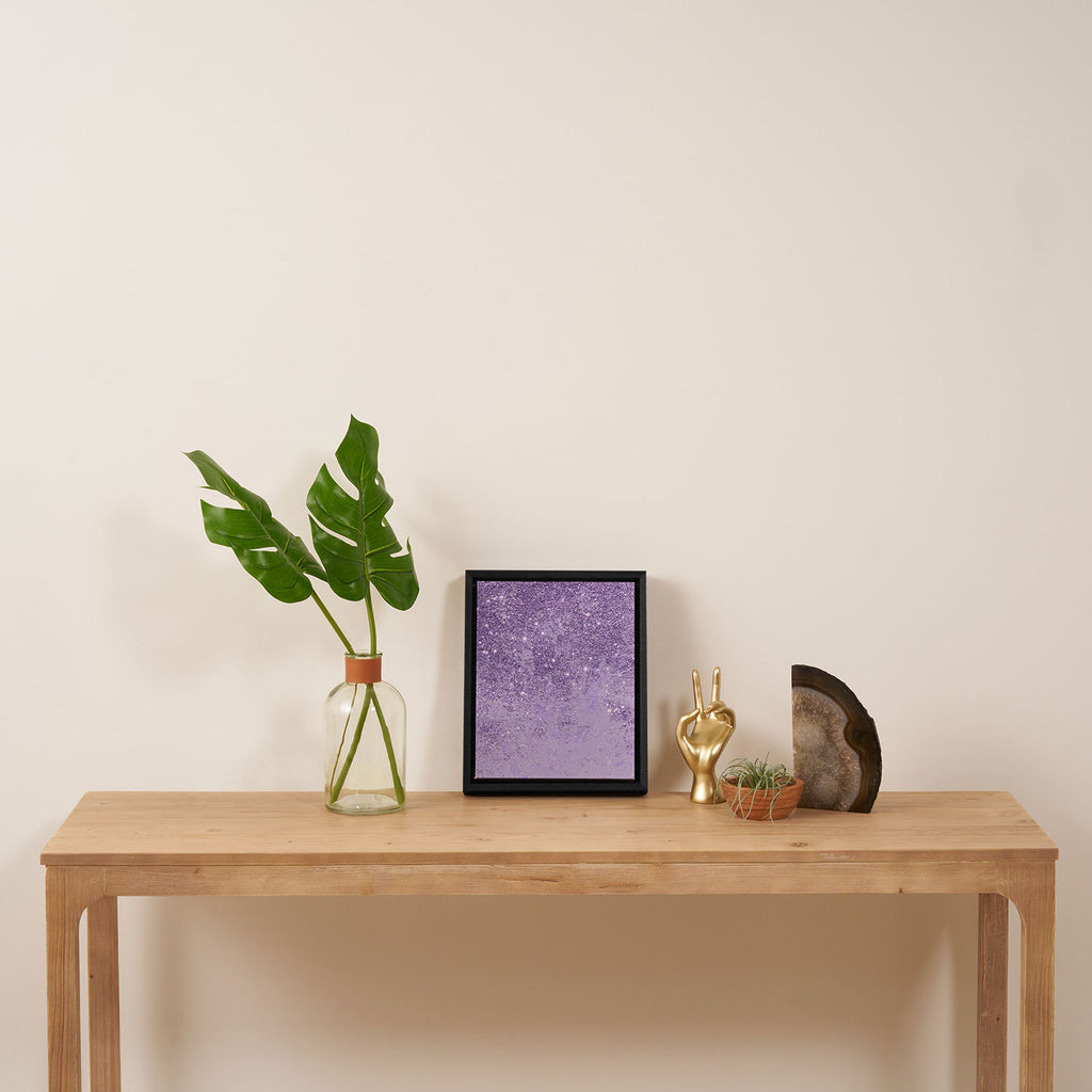 Modern elegant lavender lilac glitter marble Framed Canvas Print Gallery Image 4