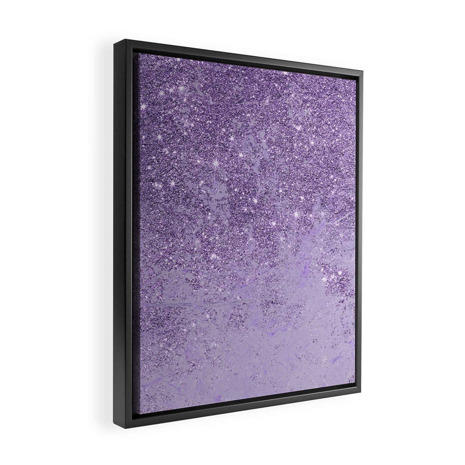 Modern elegant lavender lilac glitter marble Framed Canvas Print Gallery Image 2