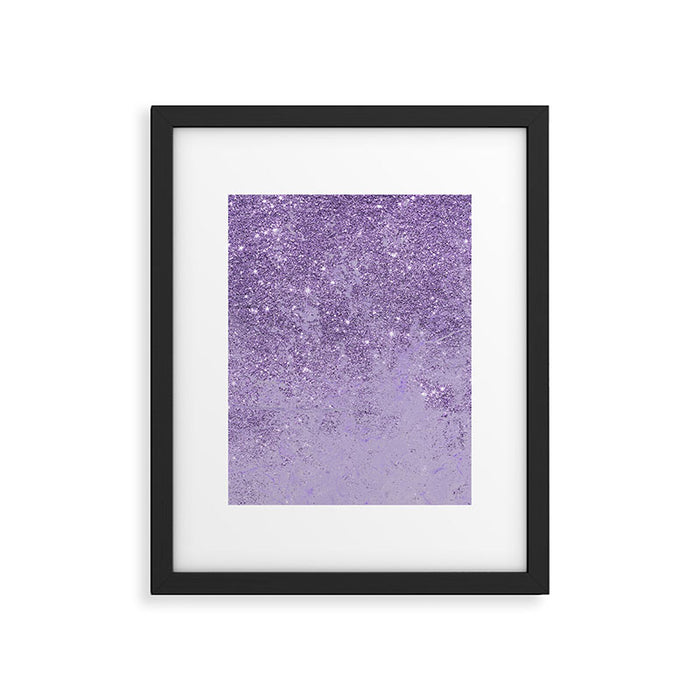 Modern elegant lavender lilac glitter marble Framed Art Print Gallery Image 1