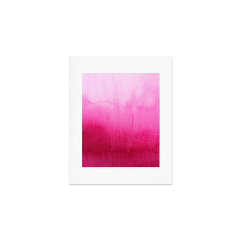 Modern fuchsia watercolor paint brushtrokes Art Print Gallery Image 1