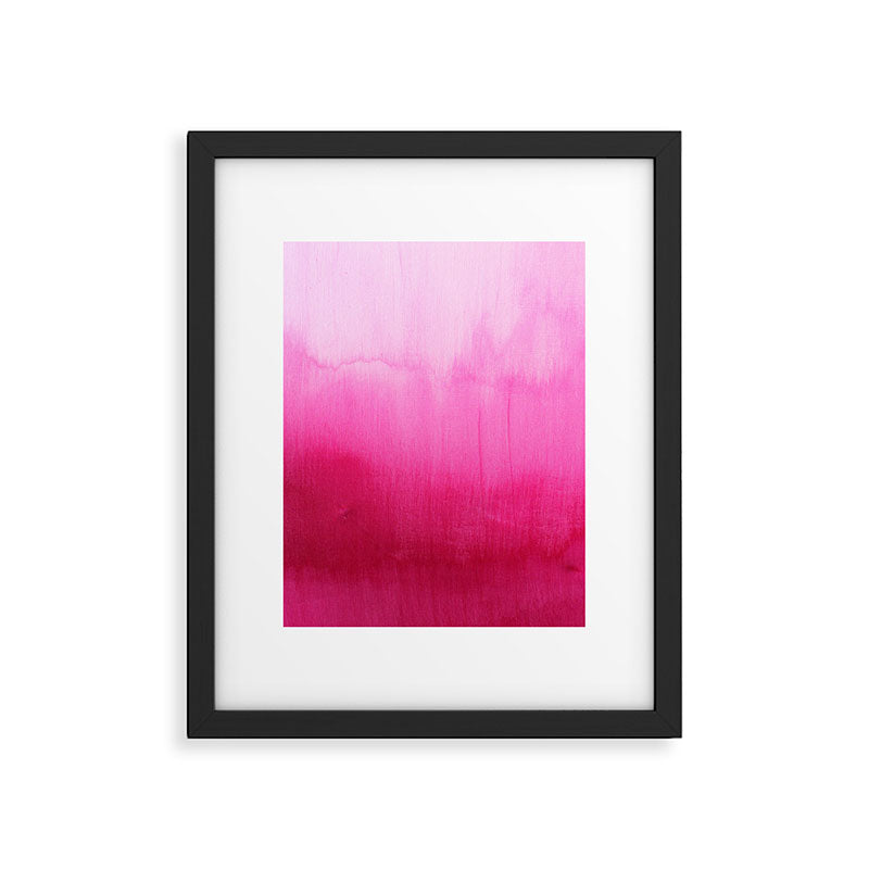 Modern fuchsia watercolor paint brushtrokes Framed Art Print Gallery Image 4
