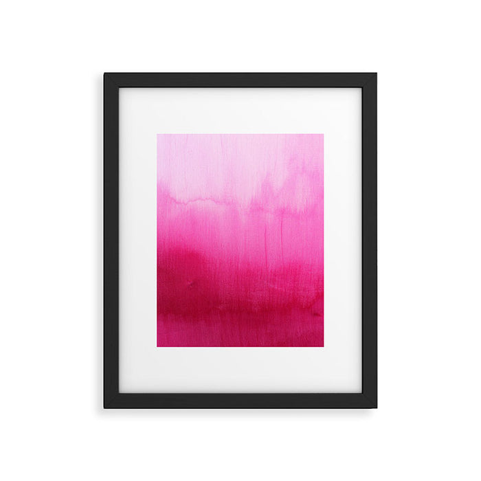 Modern fuchsia watercolor paint brushtrokes Framed Art Print Gallery Image 1