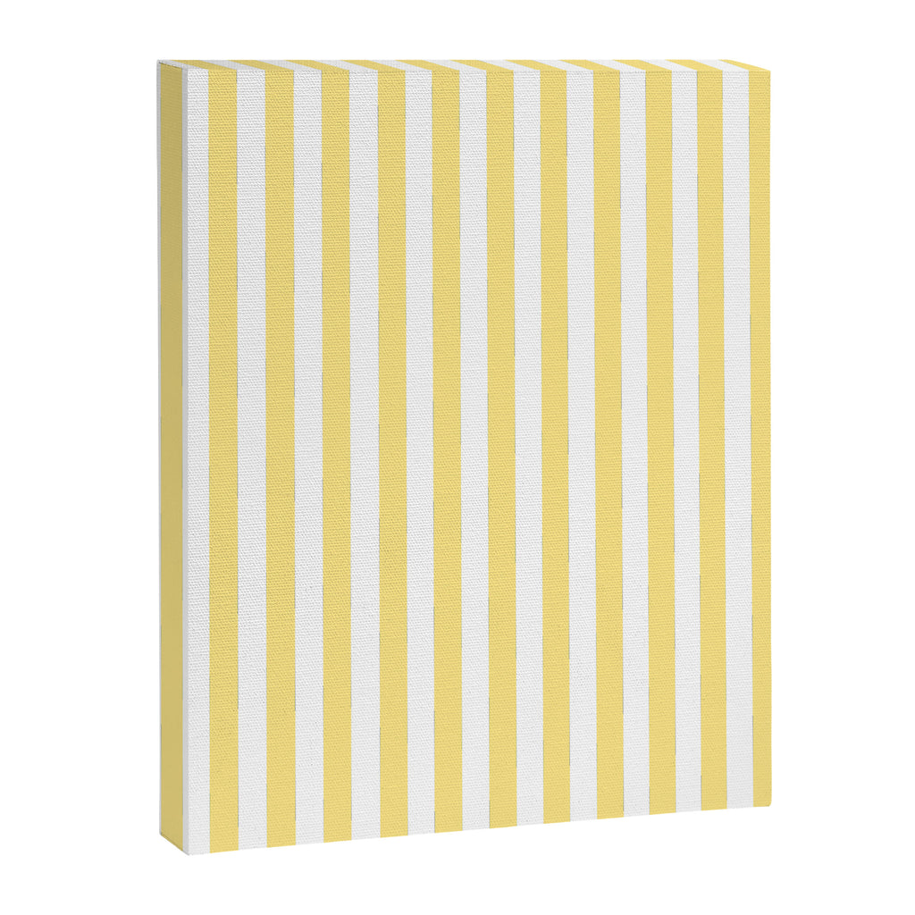 Modern geometrical baby yellow white stripes pattern Canvas Print Gallery Image 8