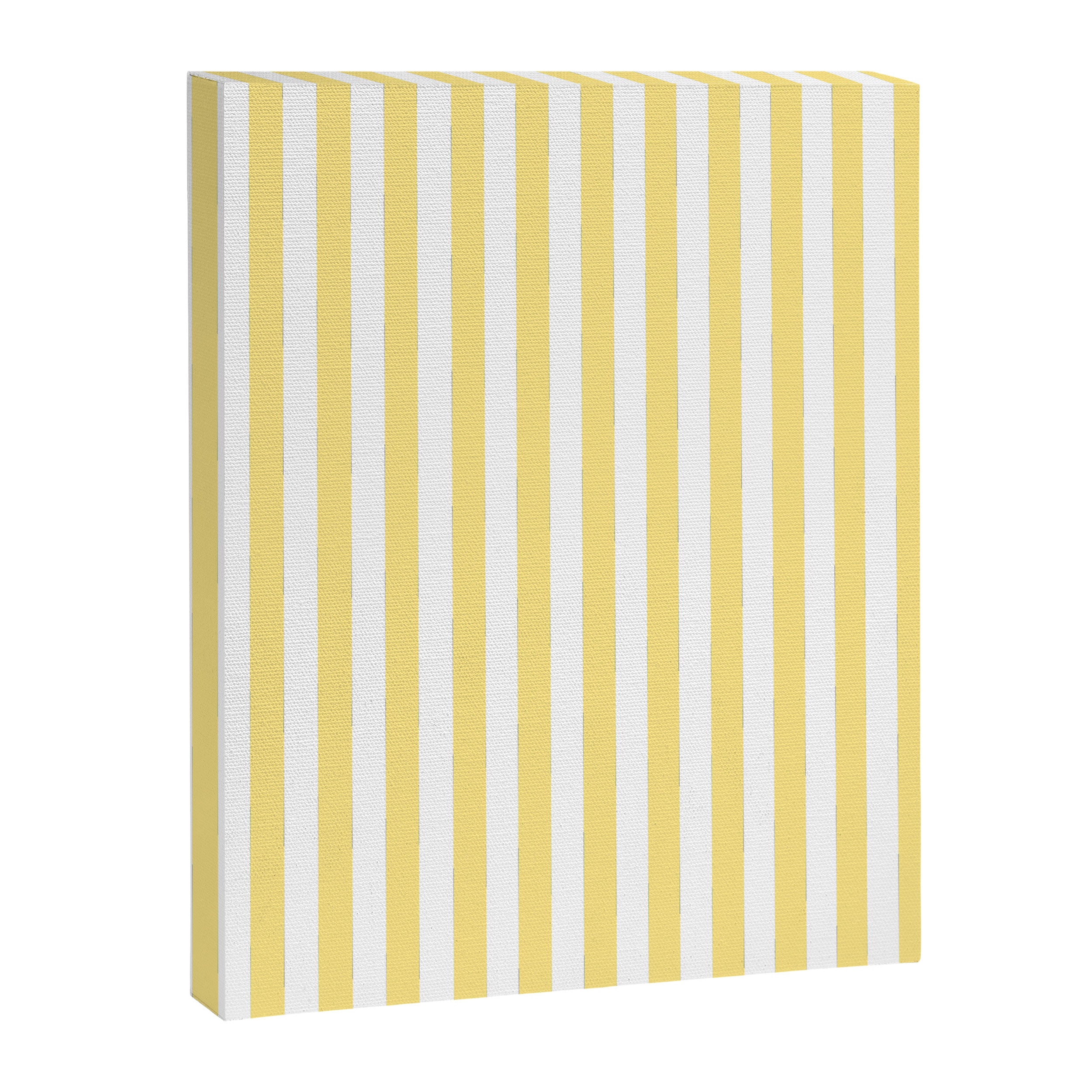 Modern geometrical baby yellow white stripes pattern Canvas Print Gallery Image 8