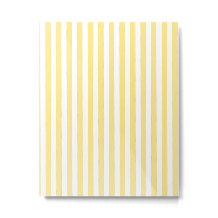 Modern geometrical baby yellow white stripes pattern Metal Print Gallery Image 1