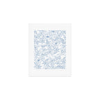 Modern hand drawn white pastel blue floral pattern Art Print Gallery Image 1