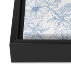 Modern hand drawn white pastel blue floral pattern Framed Canvas Print Gallery Image 3