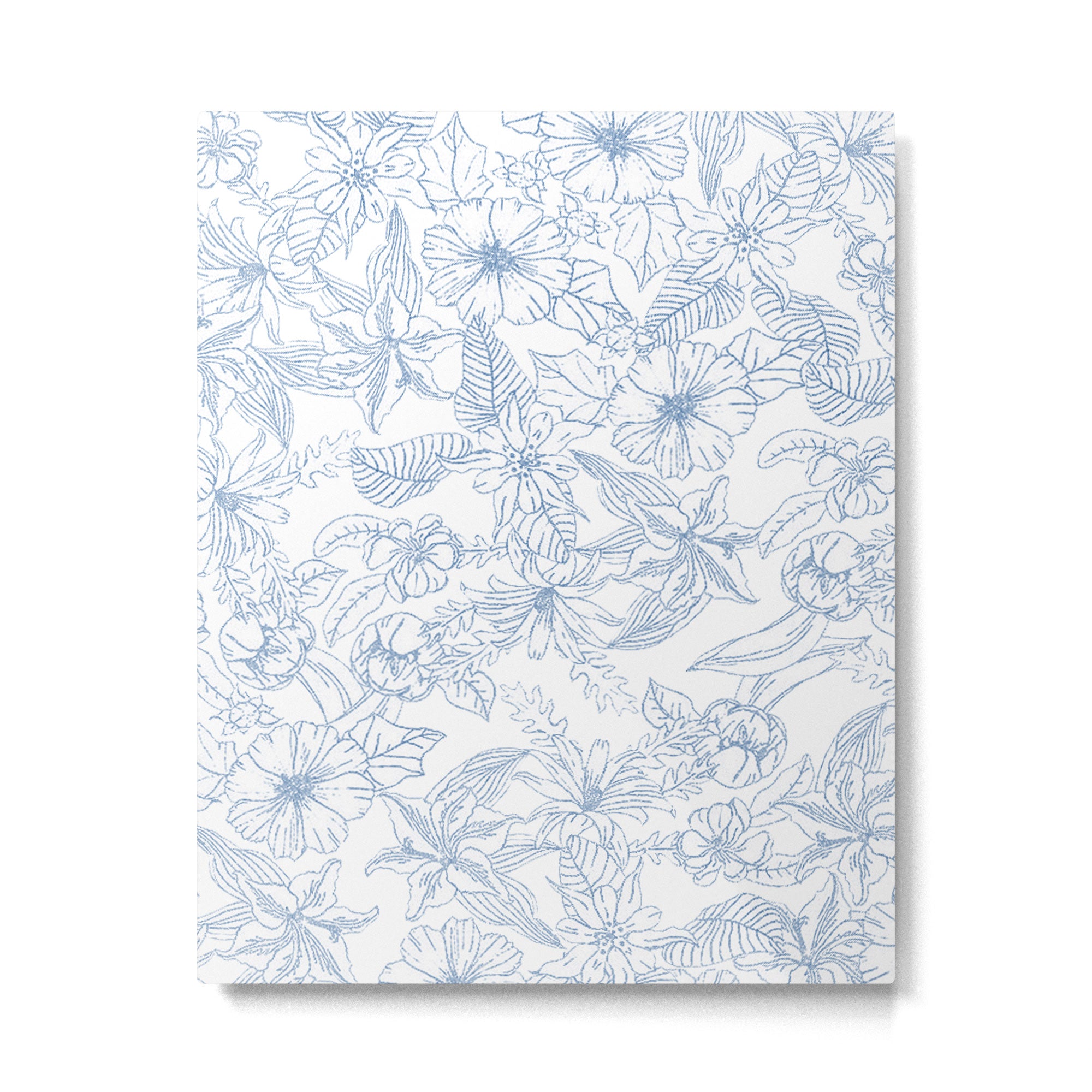 Modern hand drawn white pastel blue floral pattern Metal Print Gallery Image 6