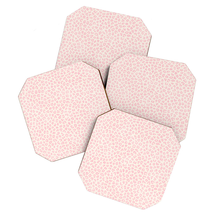 Modern ivory blush pink girly cheetah animal print pattern Coaster Gallery Image 1