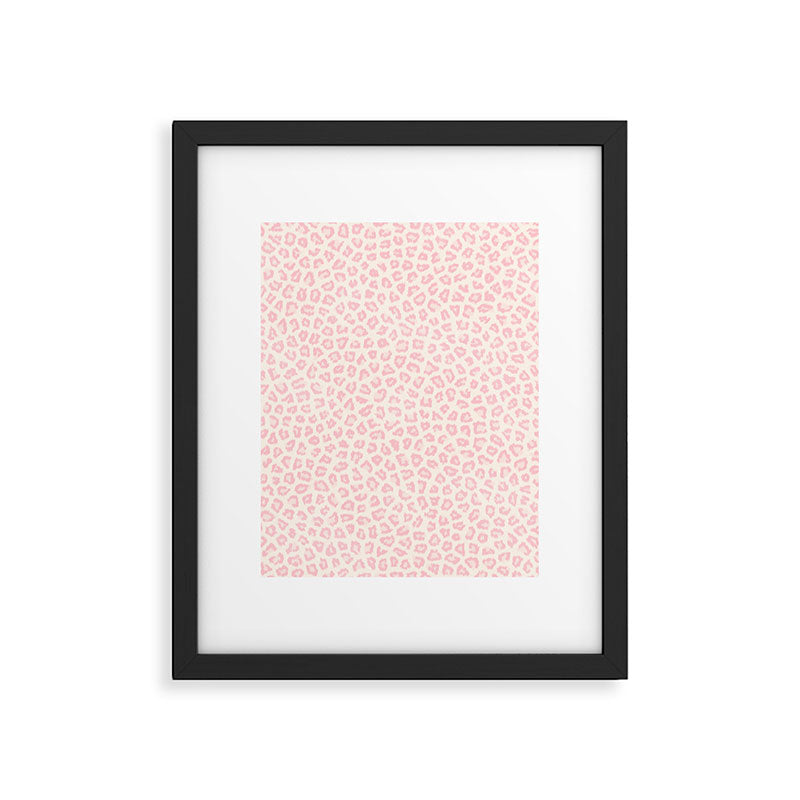 Modern ivory blush pink girly cheetah animal print pattern Framed Art Print Gallery Image 4