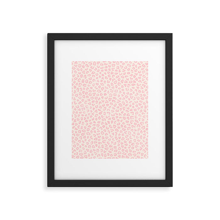Modern ivory blush pink girly cheetah animal print pattern Framed Art Print Gallery Image 1