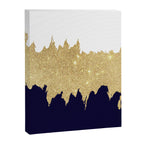 Modern navy blue white faux gold glitter brushstrokes Canvas Print Gallery Image 8