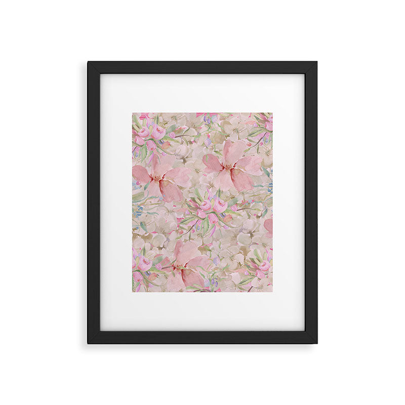 Modern Pastel Pink Watercolor Chic Floral Framed Art Print Gallery Image 6