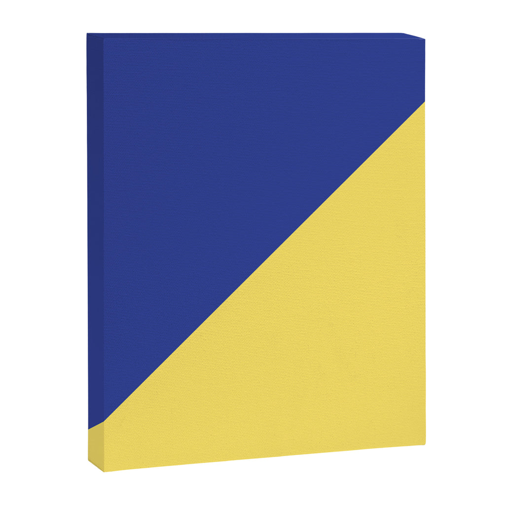 Modern royal blue sunshine yellow trendy color block Canvas Print Gallery Image 8