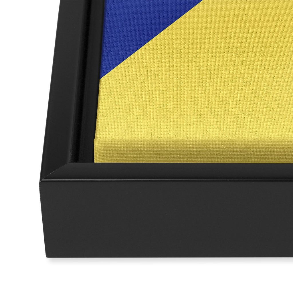 Modern royal blue sunshine yellow trendy color block Framed Canvas Print Gallery Image 3