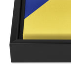 Modern royal blue sunshine yellow trendy color block Framed Canvas Print Gallery Image 3