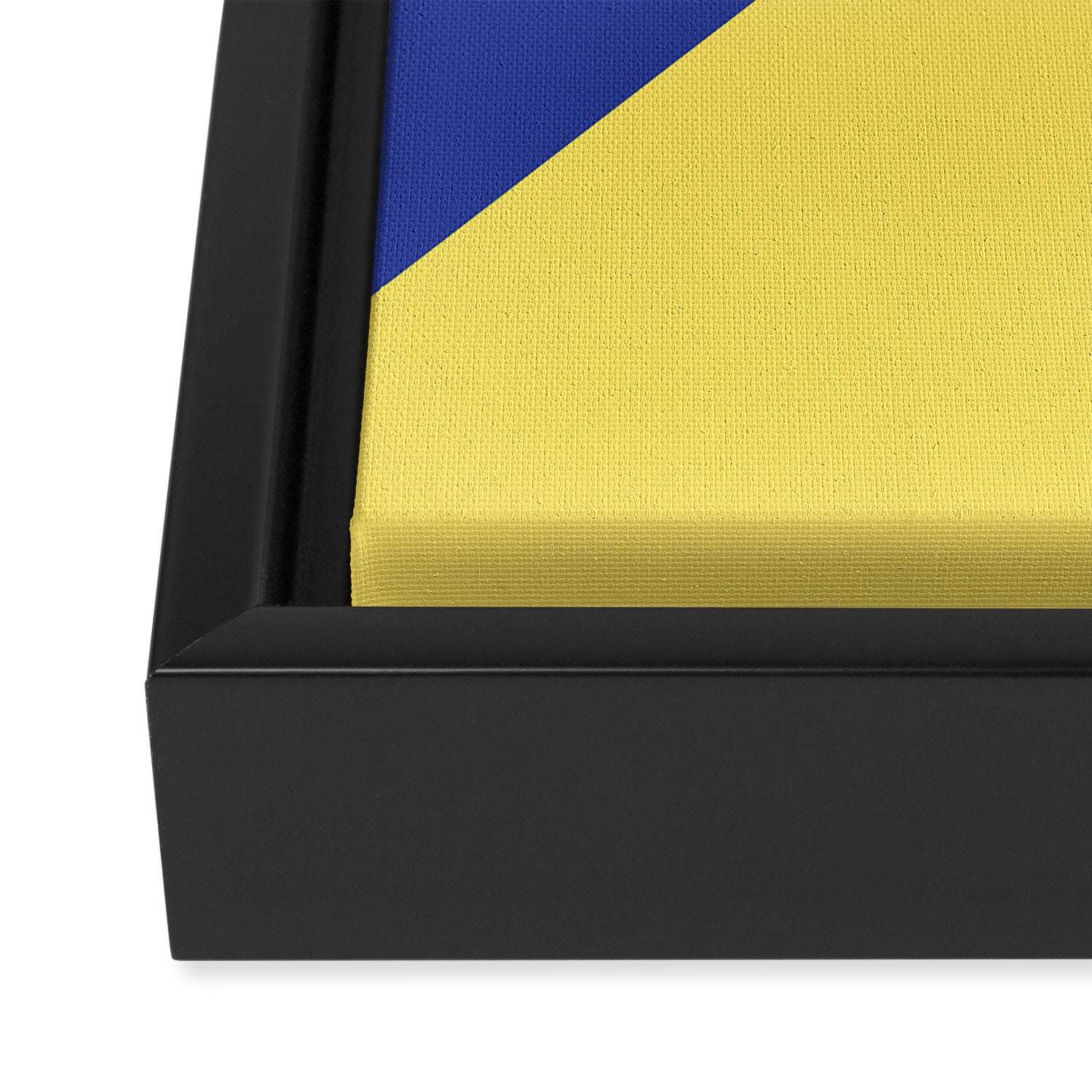 Modern royal blue sunshine yellow trendy color block Framed Canvas Print Gallery Image 3