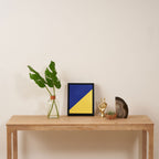 Modern royal blue sunshine yellow trendy color block Framed Canvas Print Gallery Image 4
