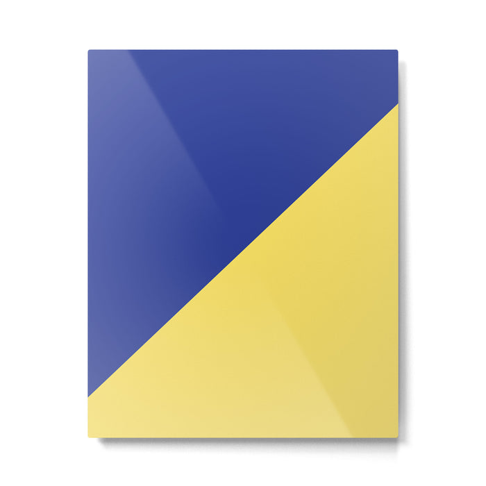 Modern royal blue sunshine yellow trendy color block Metal Print Gallery Image 1