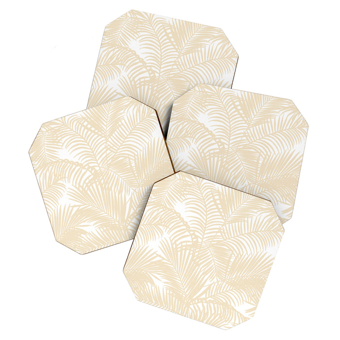 Modern tropical elegant ivory palm tree pattern Coaster Gallery Image 1
