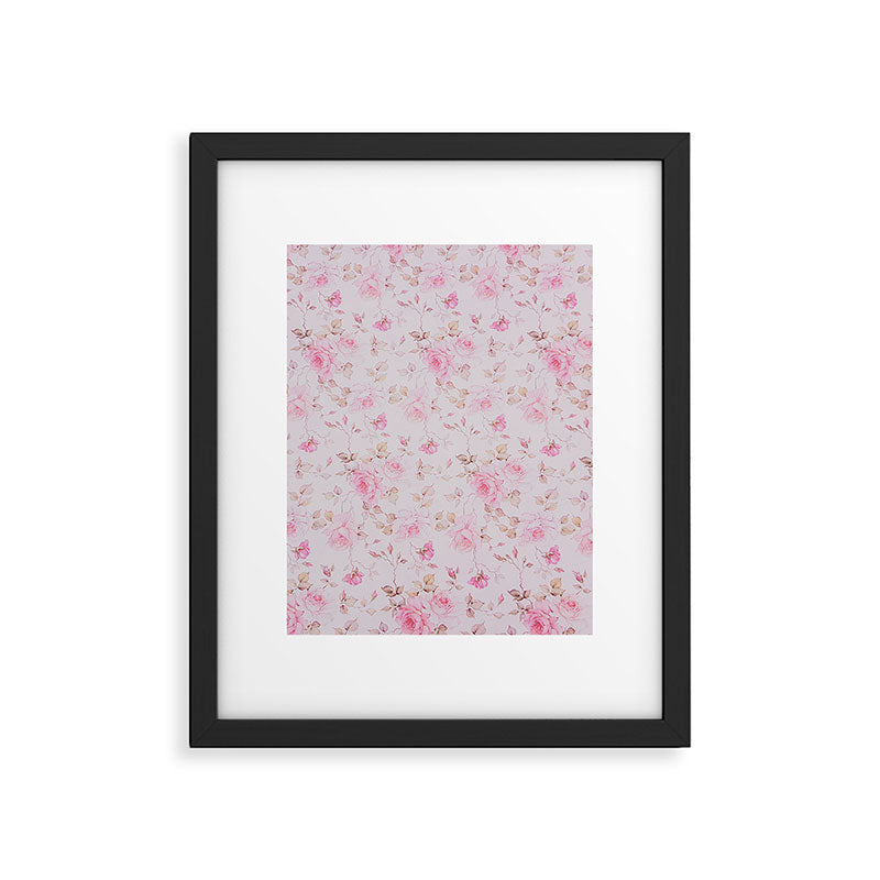 Modern Vintage Blush Pink  Romantic Floral Pattern Framed Art Print Gallery Image 6