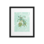 Modern vintage mint marble floral landscape Framed Art Print Gallery Image 6