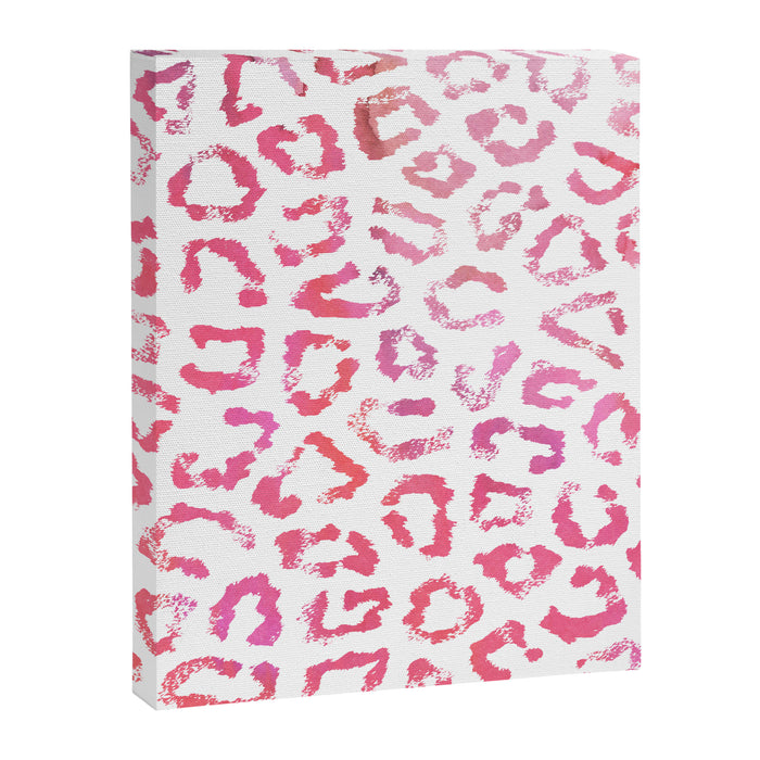 Modern white pink  watercolor animal print Canvas Print Gallery Image 1