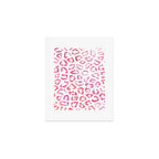 Modern white pink  watercolor animal print Art Print Gallery Image 1