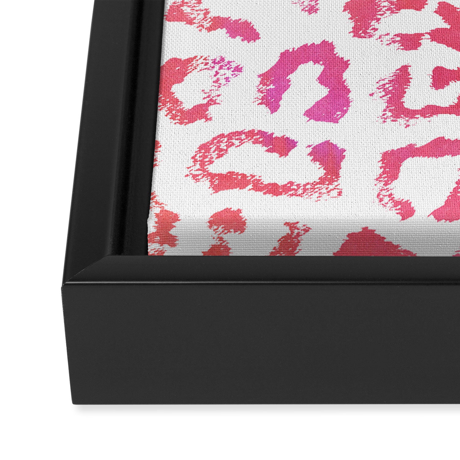 Modern white pink  watercolor animal print Framed Canvas Print Gallery Image 3