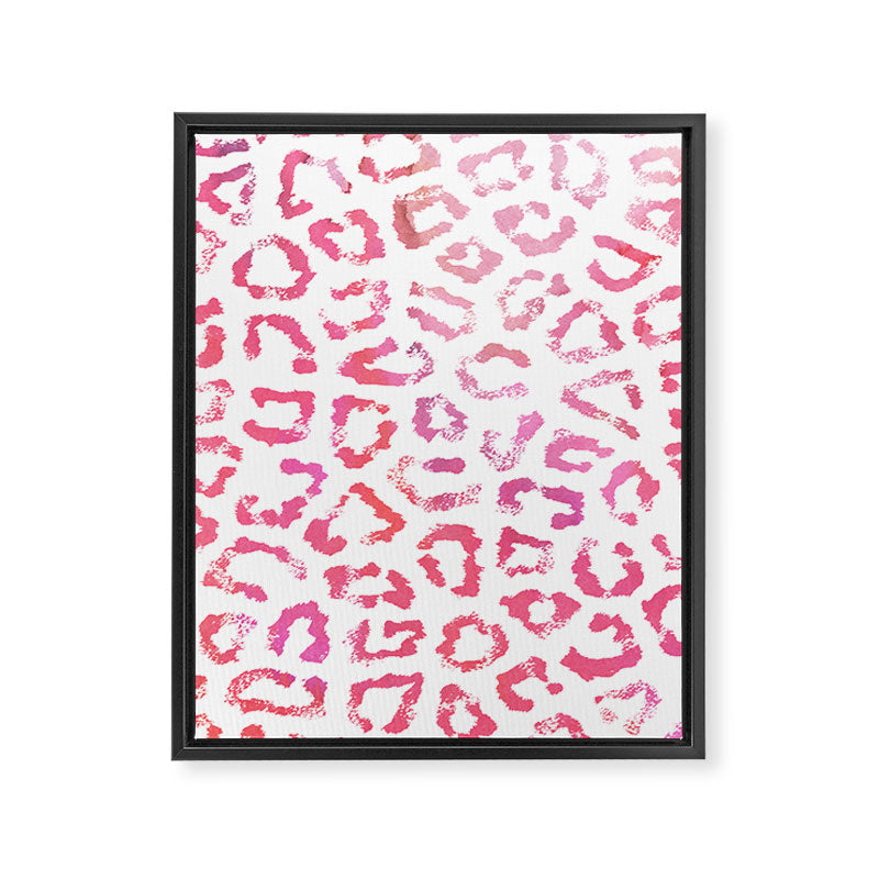Modern white pink  watercolor animal print Framed Canvas Print Gallery Image 8