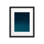 Navy blue teal hand painted watercolor paint ombre Framed Art Print Gallery Image 4