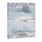 Pastel blue gray abstract watercolor brushstrokes stripes pattern Canvas Print Gallery Image 8