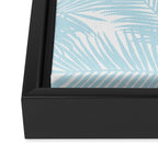 Pastel blue modern simple tropical palm tree Framed Canvas Print Gallery Image 3