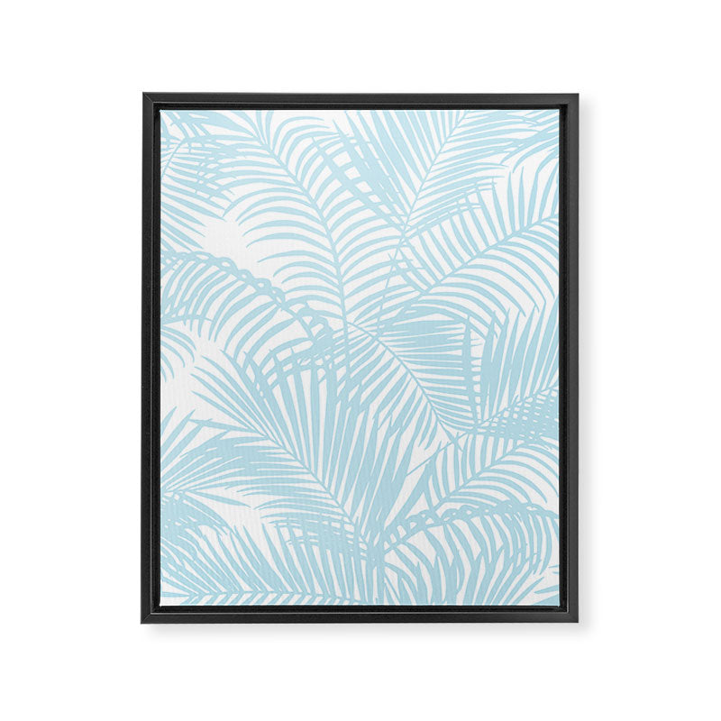 Pastel blue modern simple tropical palm tree Framed Canvas Print Gallery Image 8