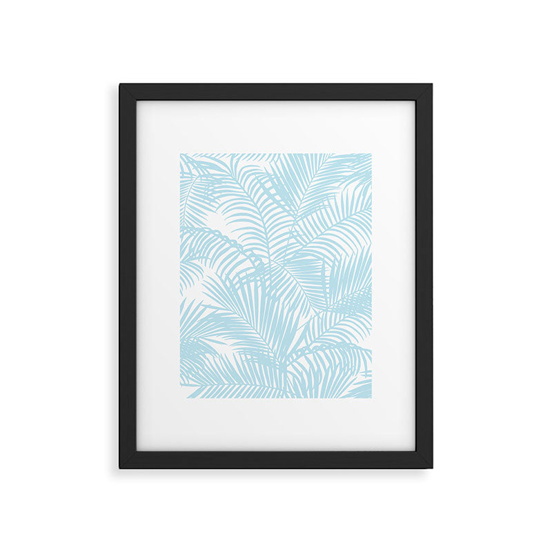 Pastel blue modern simple tropical palm tree Framed Art Print Gallery Image 6