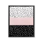 Pink white black watercolor polka dots Framed Canvas Print Gallery Image 8