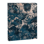 Rustic modern navy blue white gradient floral Canvas Print Gallery Image 8