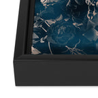 Rustic modern navy blue white gradient floral Framed Canvas Print Gallery Image 3