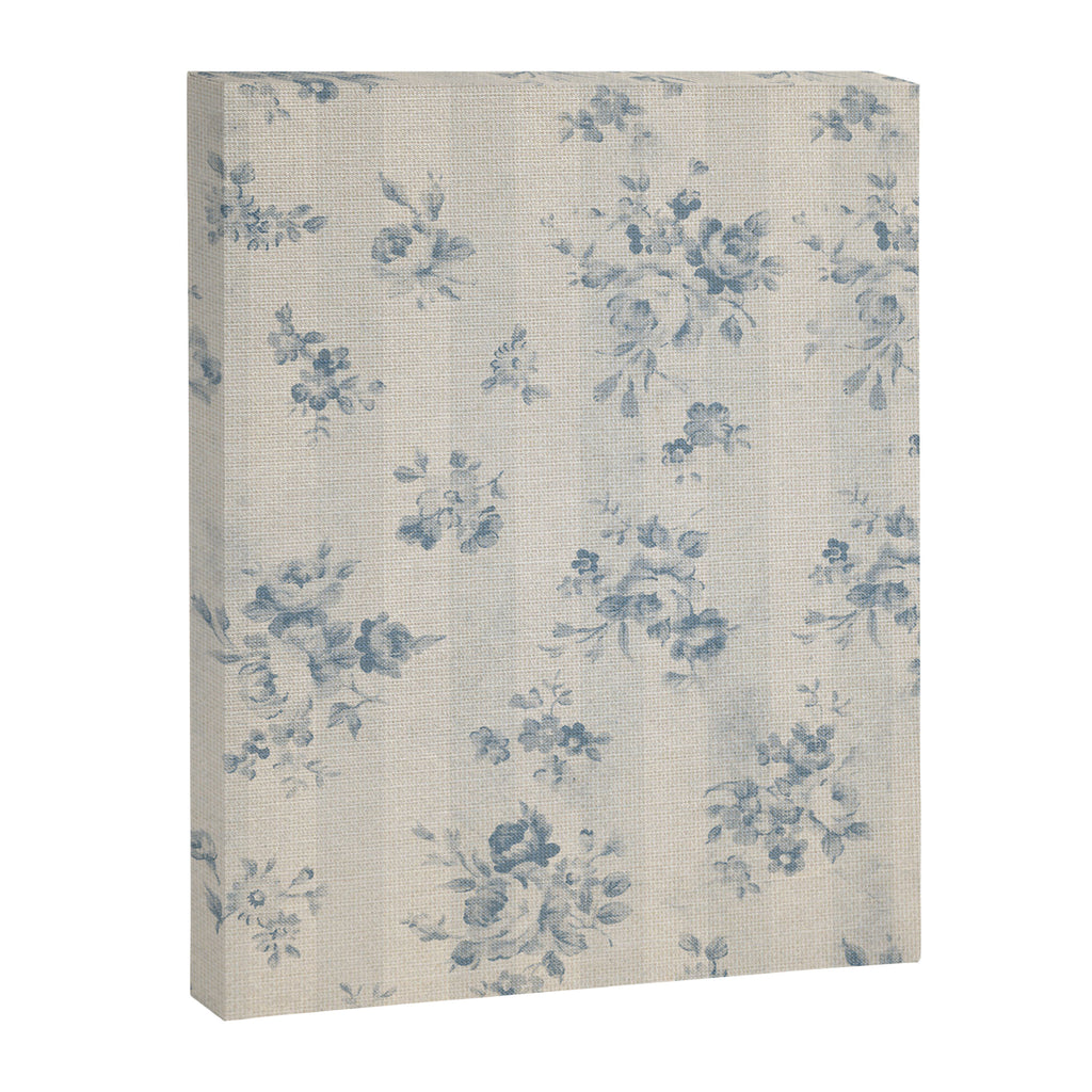Rustic vintage bohemian blue white stripes elegant floral Canvas Print Gallery Image 8