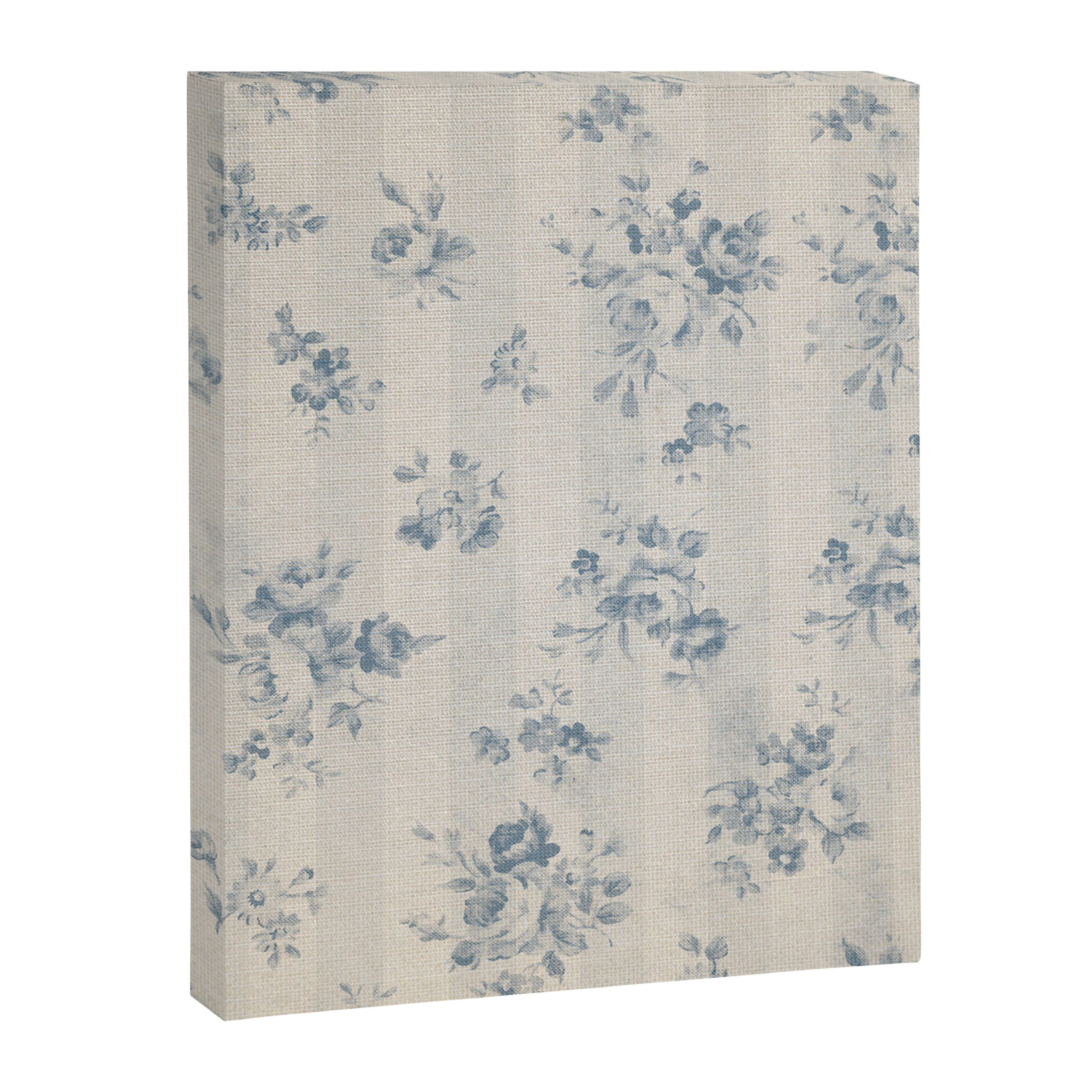 Rustic vintage bohemian blue white stripes elegant floral Canvas Print Gallery Image 8