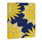 Sunshine yellow navy blue abstract floral mandala Canvas Print Gallery Image 8