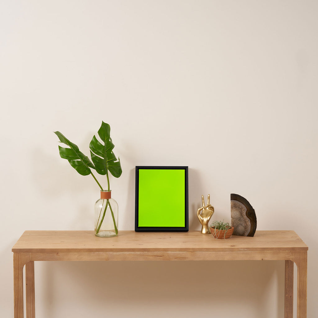 Trendy modern lime green neon color Framed Canvas Print Gallery Image 4
