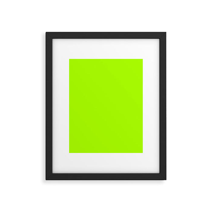 Trendy modern lime green neon color Framed Art Print Gallery Image 1