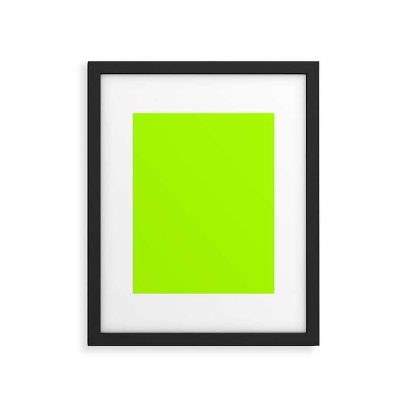 Trendy modern lime green neon color Framed Art Print Gallery Image 6