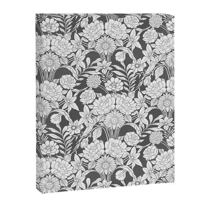 Vintage bohemian black white roses country floral Canvas Print Gallery Image 1