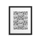 Vintage bohemian black white roses country floral Framed Art Print Gallery Image 6
