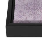 Vintage chic violet lilac floral damask pattern Framed Canvas Print Gallery Image 3