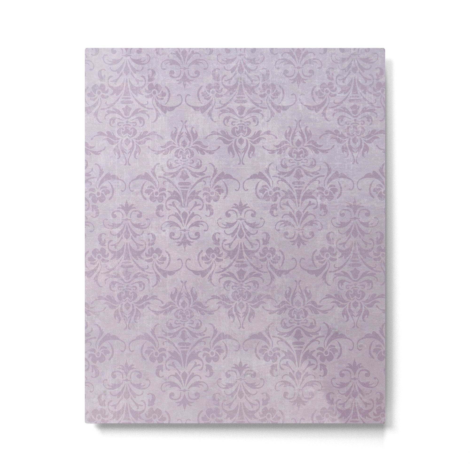 Vintage chic violet lilac floral damask pattern Metal Print Gallery Image 6